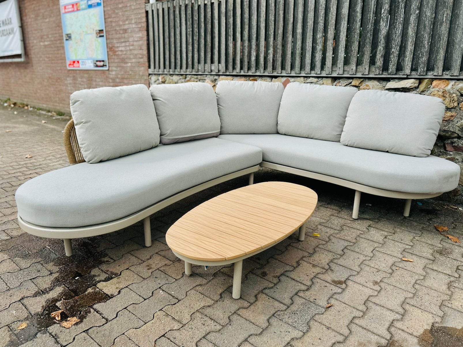 Lounge Set Zita Taupe - Luxe Aluminium, Ophalen, 5 zitplaatsen, Bank, Loungeset
