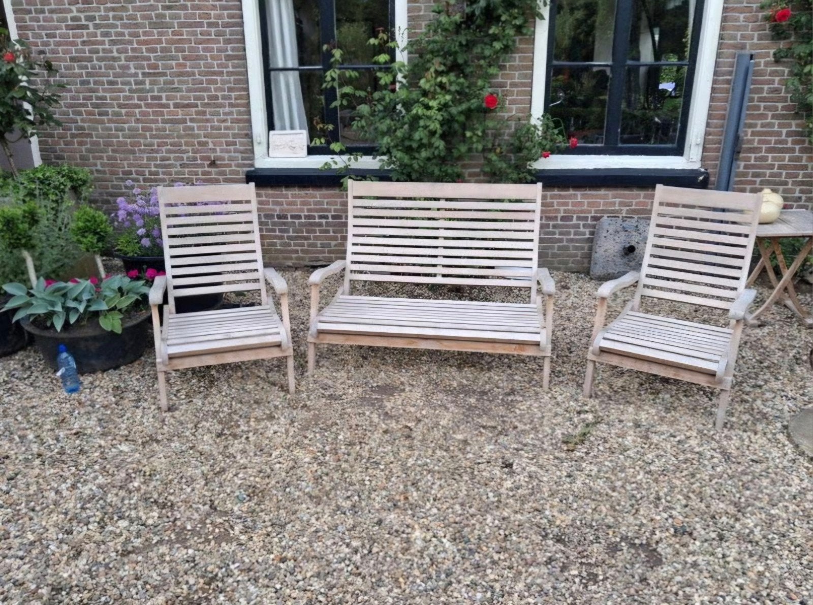 Teak Loungeset Dicaprio, Ophalen, 4 zitplaatsen, Teakhout, Zo goed als nieuw