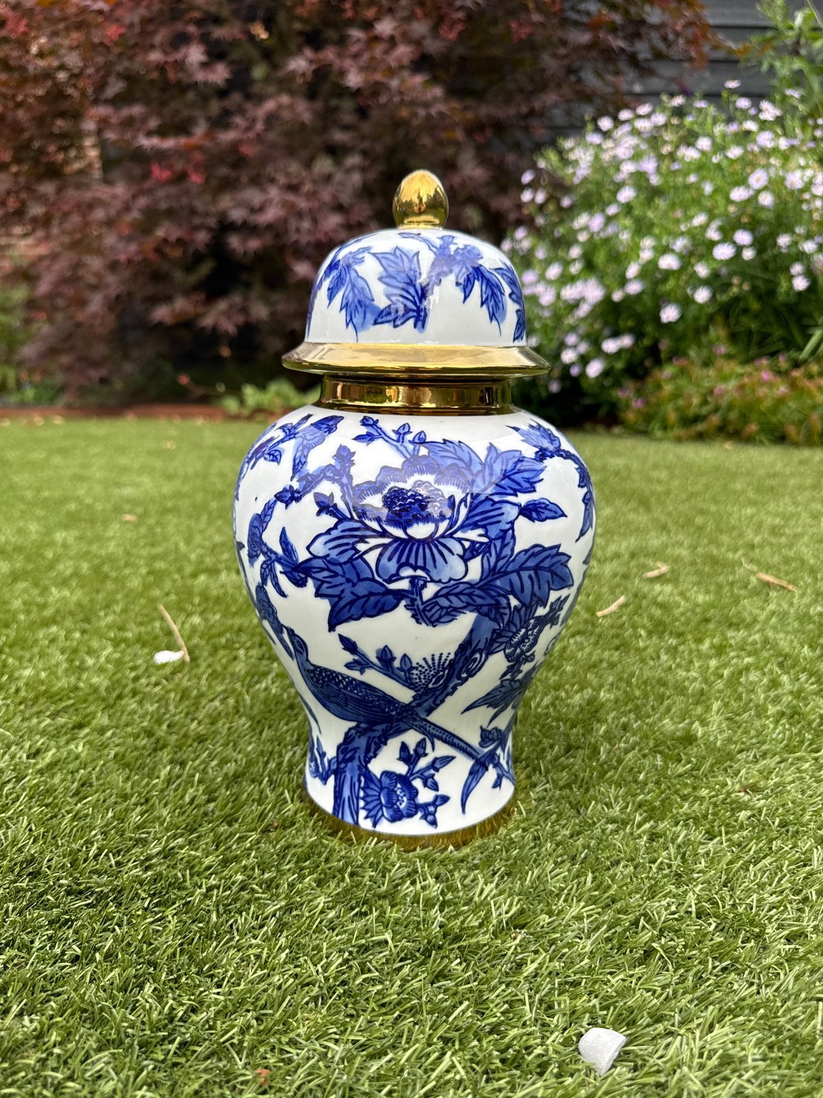 Chinees porseleinen gemberpot met deksel, Ophalen, Vaas, Steen/keramiek
