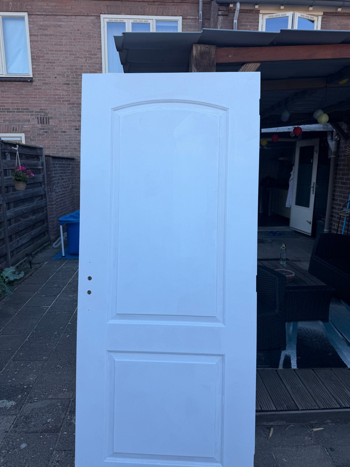 Witte binnendeur met paneel en boogdetail, Ophalen, 80 tot 100 cm, Binnendeur, Zo goed als nieuw