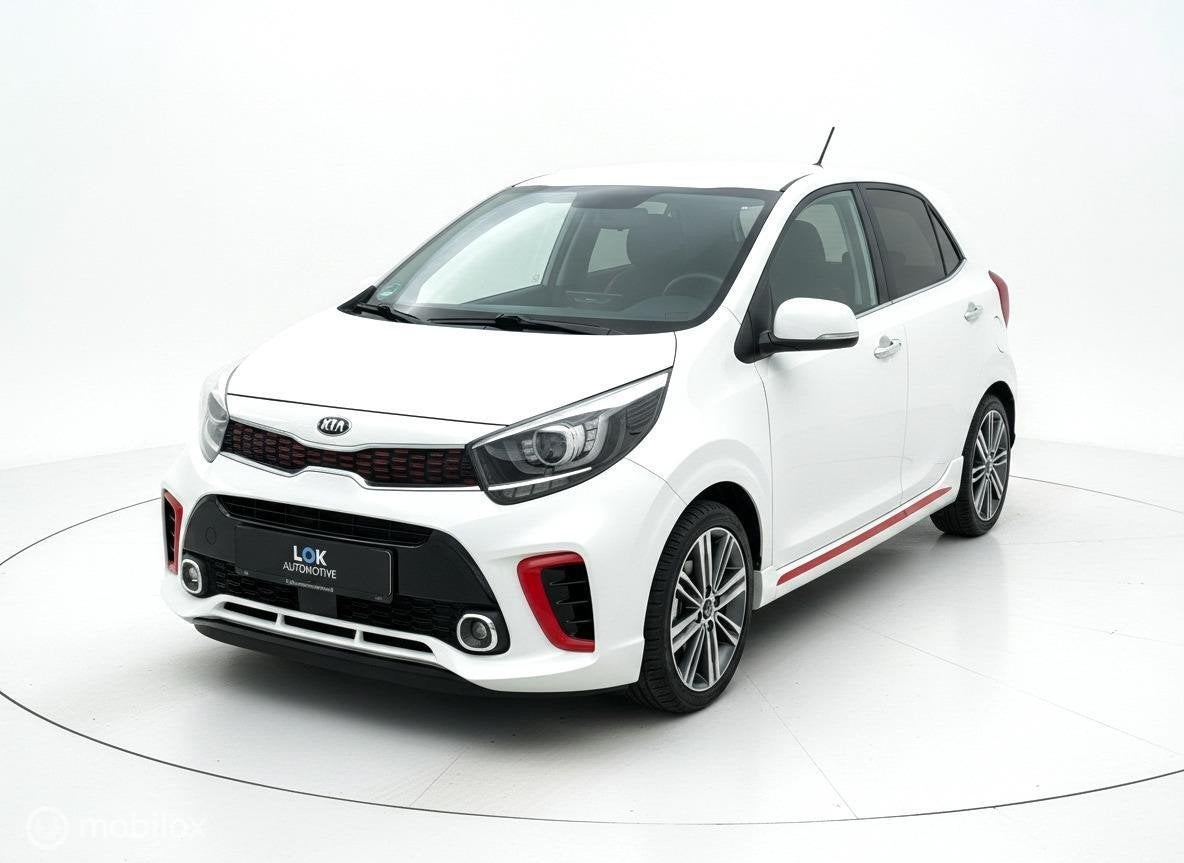 Kia Picanto 1.2 CVVT GT-Line LED|LEDER|CAMERA|STOELVERW|, Auto's, Kia, Voorwielaandrijving, 839 kg, Gebruikt, Zwart