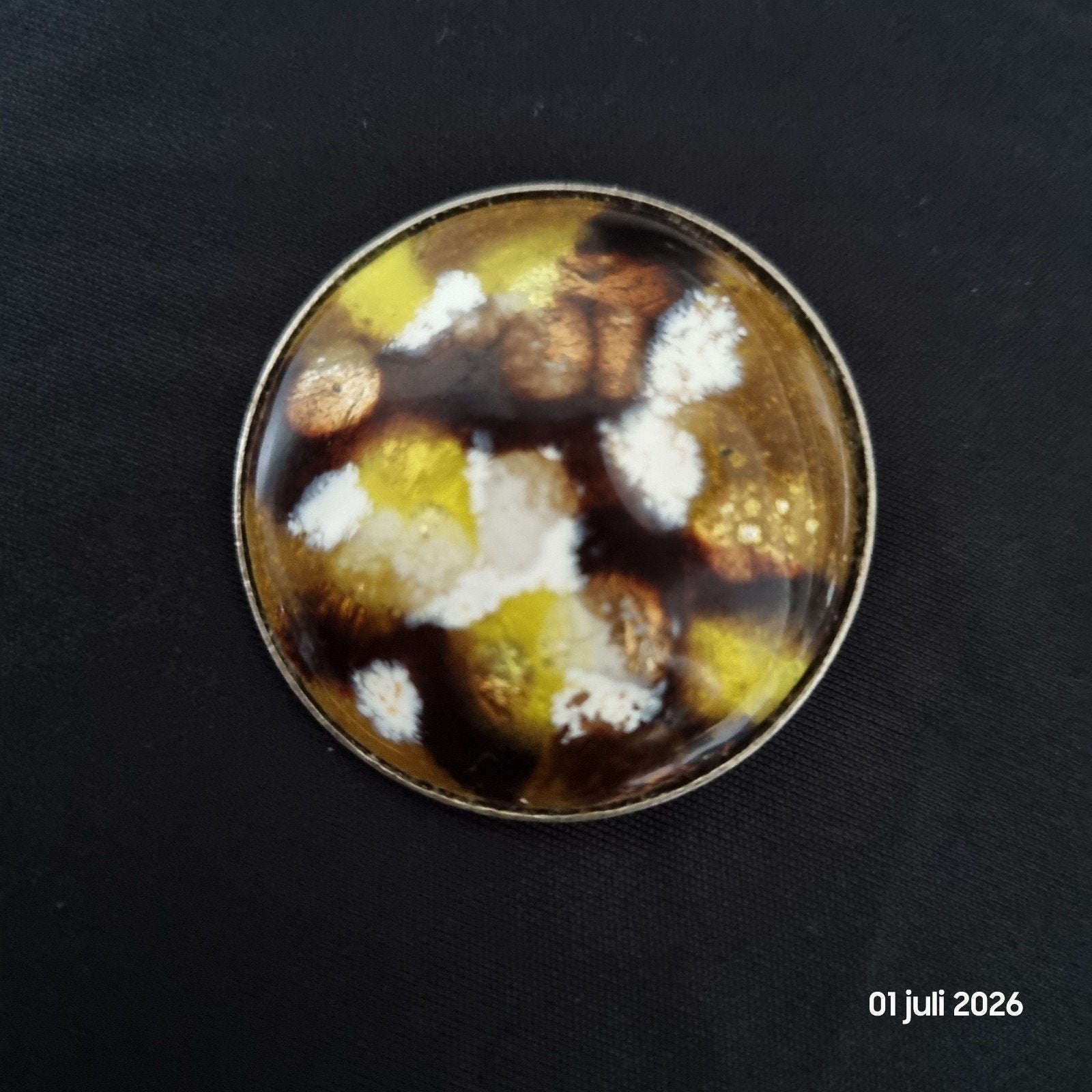 Vintage Broche met Abstract Design, Overige materialen, 4 tot 7 cm, Gebruikt, Bruin