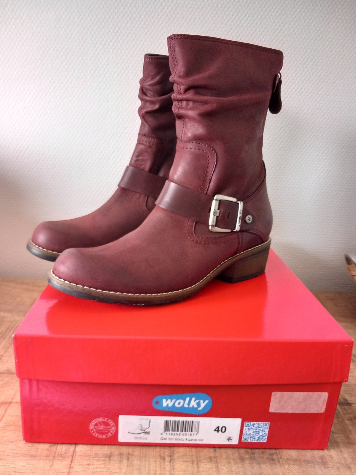 NIEUW Wolky roodachtige dames laarsjes, maat 40, Ophalen, Wolky, Zwart, Lage of Enkellaarzen