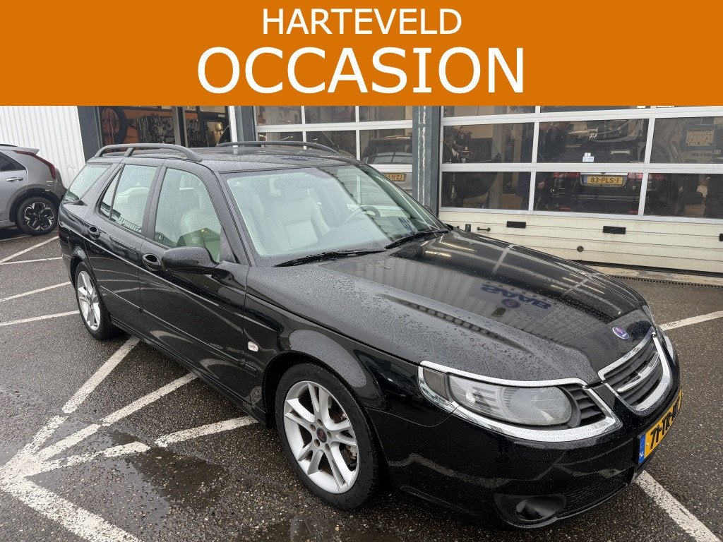 Saab 9-5 Estate 2.3 Turbo Aero (bj 2007, automaat), Auto's, Automaat, 12 maanden, 4 cilinders, Zwart