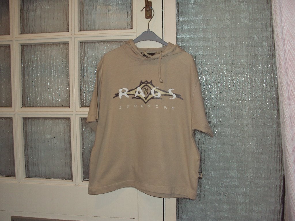 Breed bruin katoen hoody shirt RAGS Small = 164 goede staat, Gebruikt, Rags., Ophalen of Verzenden, Shirt of Longsleeve