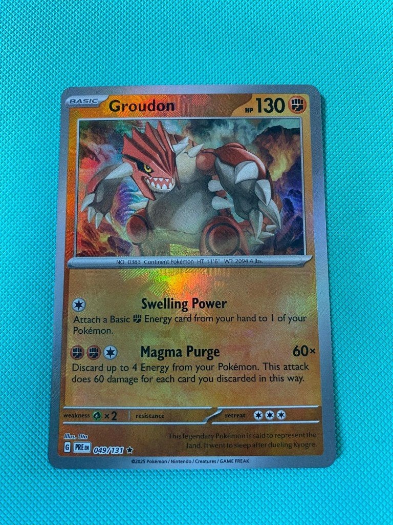 Groudon 049/131 PRE masterbal, Ophalen of Verzenden, Nieuw, Losse kaart, Foil