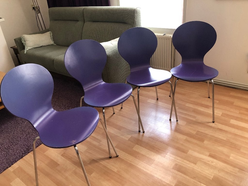 Vlinderstoel 4x paars, Ophalen, Modern design, Overige kleuren, Zo goed als nieuw
