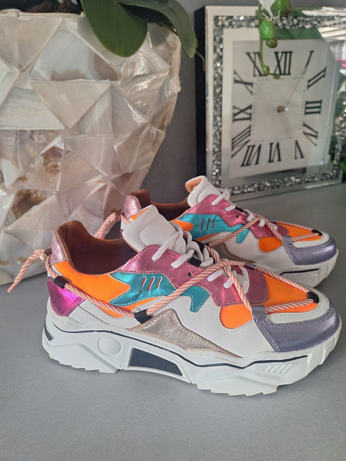 DWARS sneakers sportschoenen, leer, wit oranje maat 41, DWRS, Wit, Ophalen of Verzenden, Sneakers of Gympen