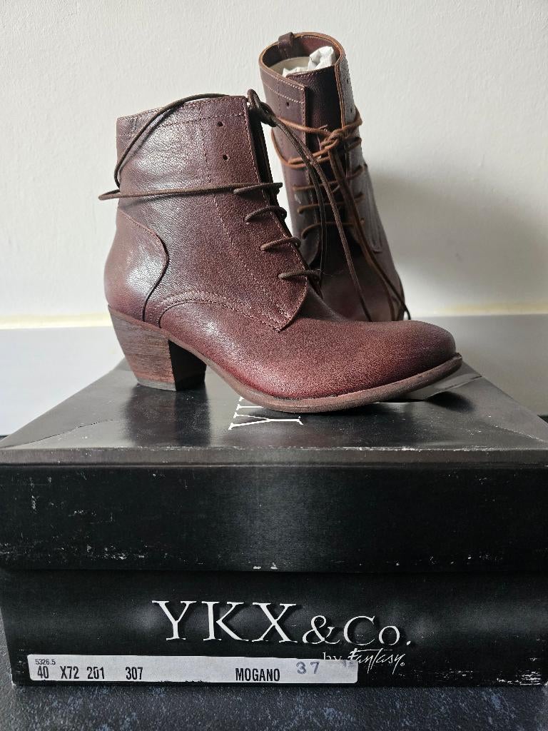 Nieuw YKX&.Co leren laarzen maat 37, YKX & Co, Bruin, Lage of Enkellaarzen, Nieuw