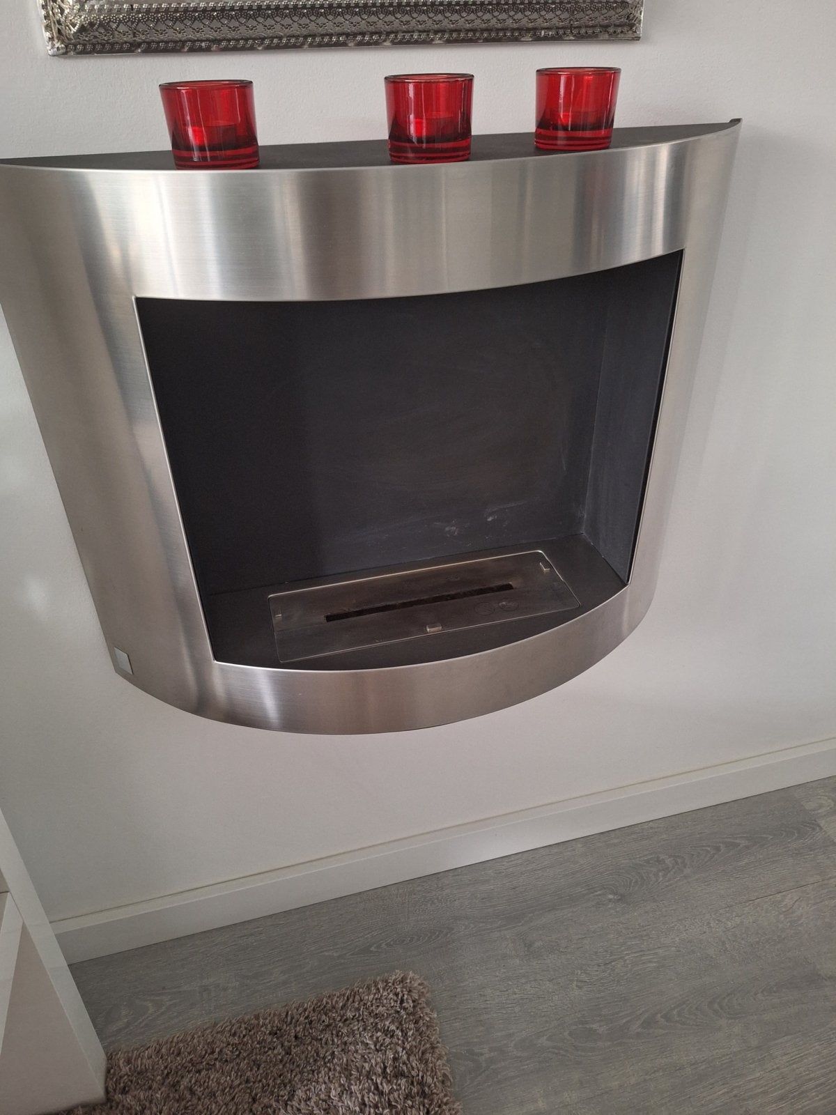 Moderne Hangende Gelhaard RVS - Sfeervol en Compact, Huis en Inrichting, Haarden, Ophalen, Gebruikt, Hangende haard, Gelhaard