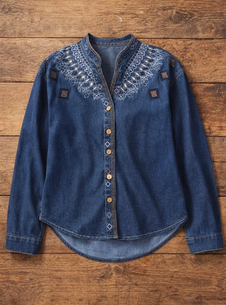 Stoere Denim Blouse, Maat 38/40 (M), Blauw, Nieuw, Ophalen of Verzenden