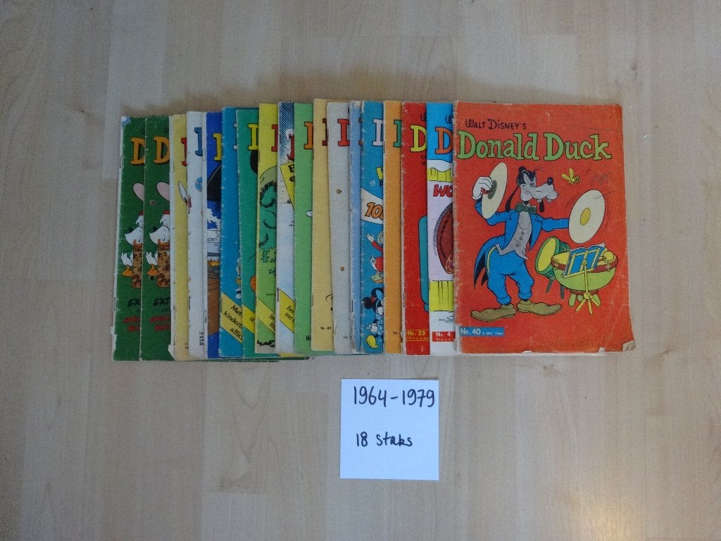 Donald Duck jaargang 1964 t/m 1979 – 18 st, Meerdere stripboeken, Ophalen of Verzenden, Gelezen
