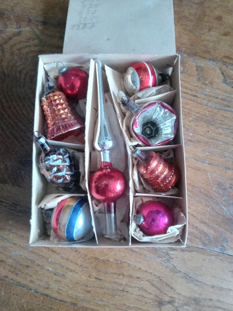 doos nr 30 antieke-oude kerstballen , alles glas FEATHERTREE, Diversen, Kerst, Ophalen of Verzenden, Gebruikt