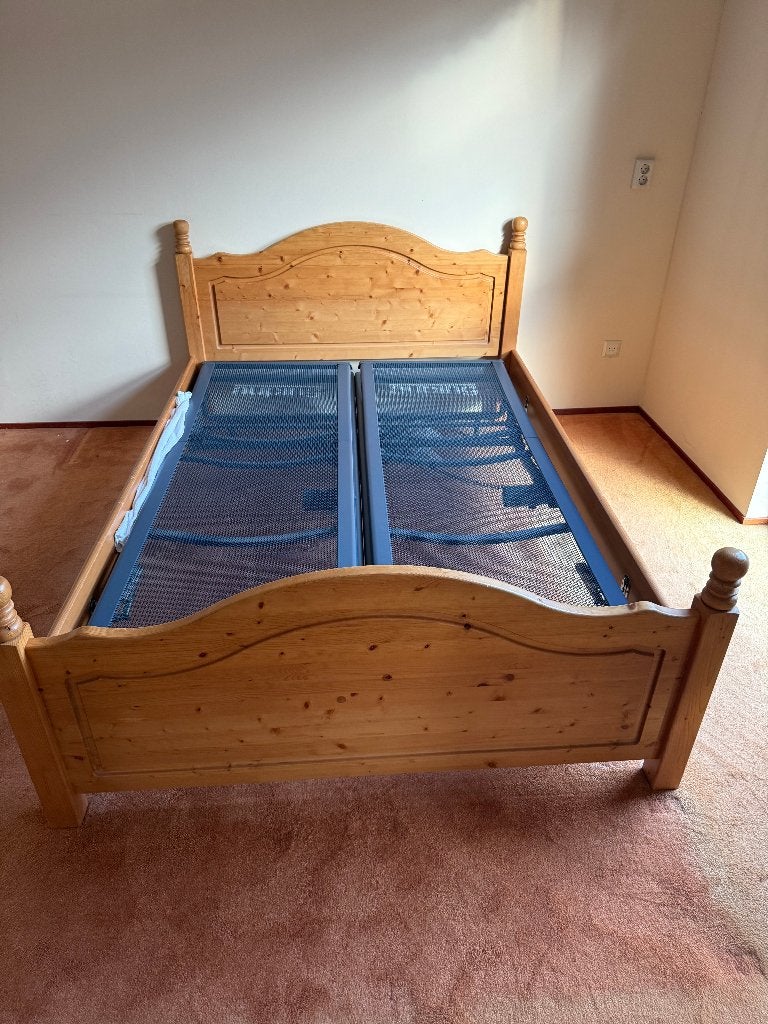 bedden, Huis en Inrichting, Slaapkamer | Bedden, Ophalen, Verstelbaar, Bruin, 140 cm