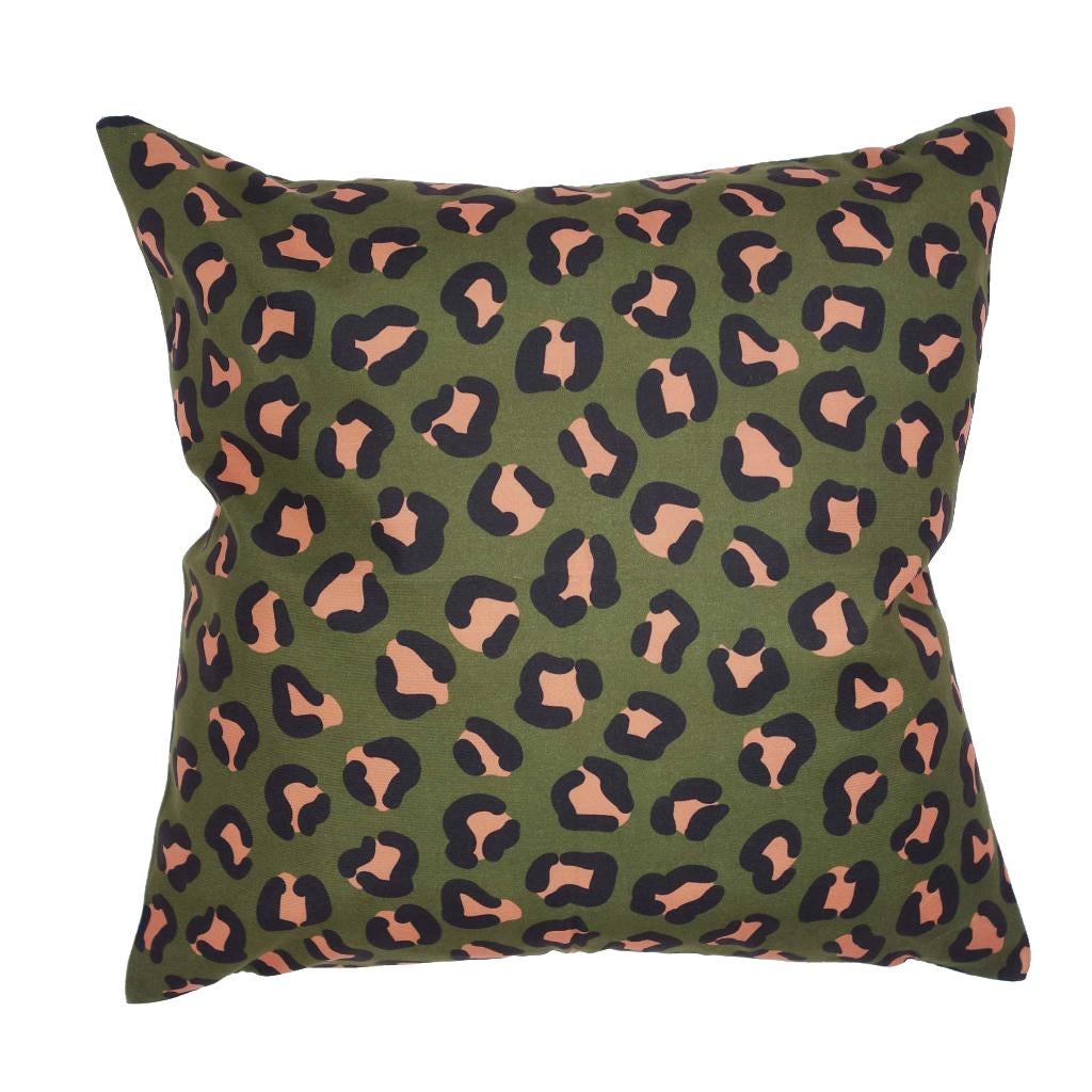 Kussenhoes Luipaard Panter dierenprint groen 45 x 45 cm, Dekussenkraam@gmail.com, Verzenden, De kussenkraam, Vierkant