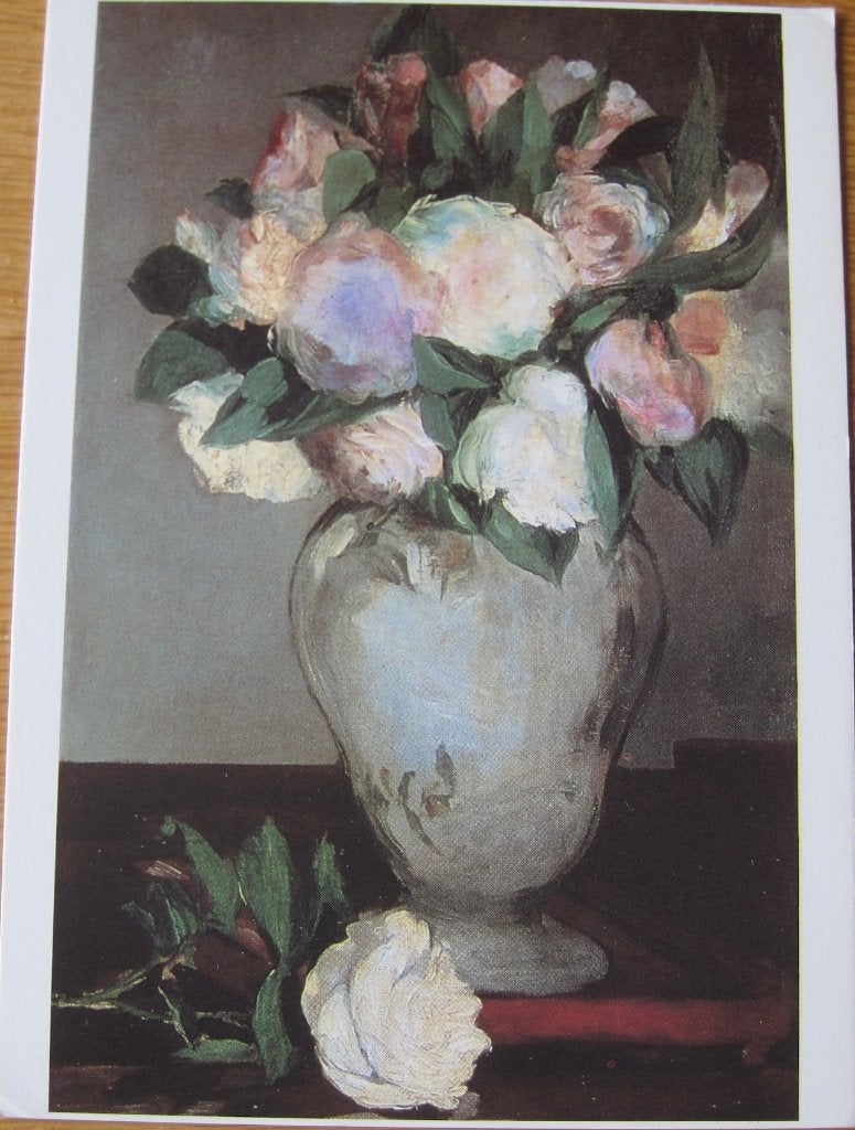 Edward Manet - Pioenrozen met witte liggende, Verzenden, 1980 tot heden, Gelopen, Overige thema's