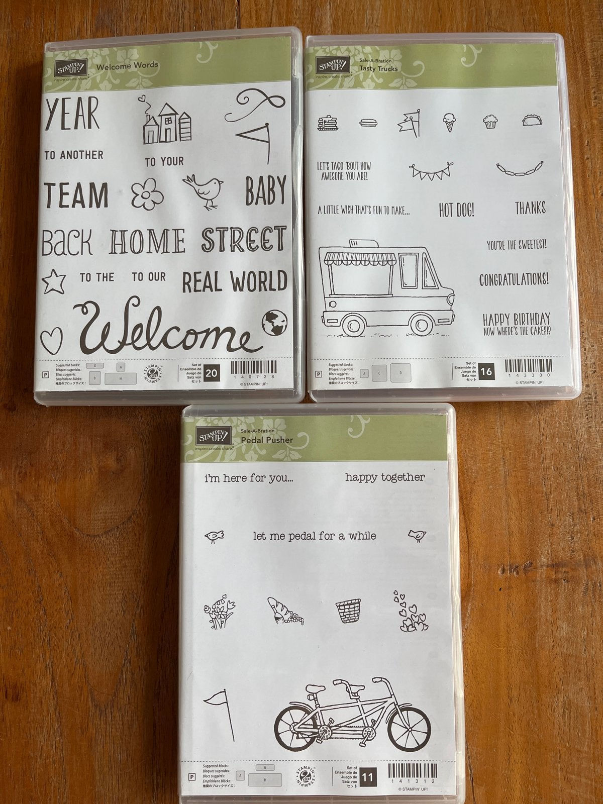 Stampin' Up! stempelsets 3 stuks!, Ophalen of Verzenden, Zo goed als nieuw, Clearstamp
