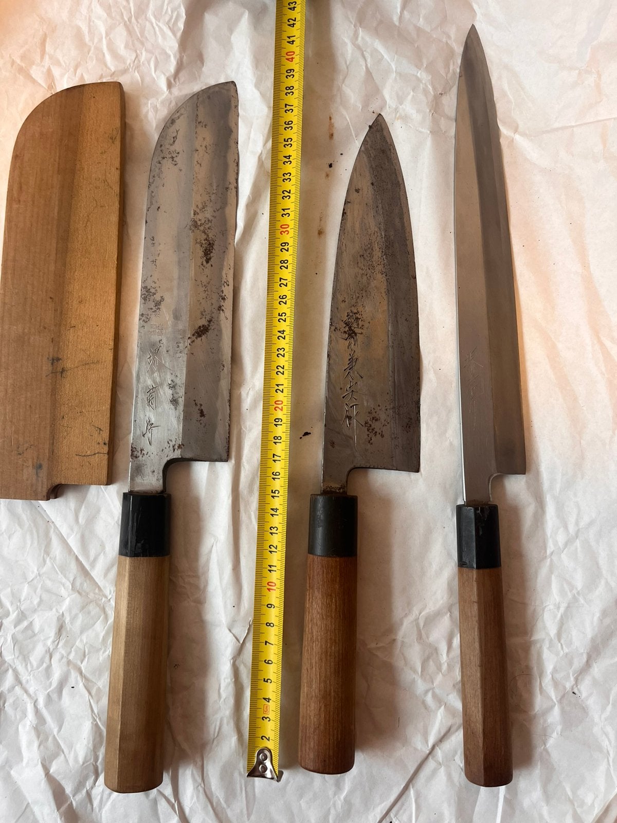 Vintage japans mes, diversen. Per stuk. (Opknapper), Huis en Inrichting, Ophalen of Verzenden, Zo goed als nieuw, Rvs of Chroom