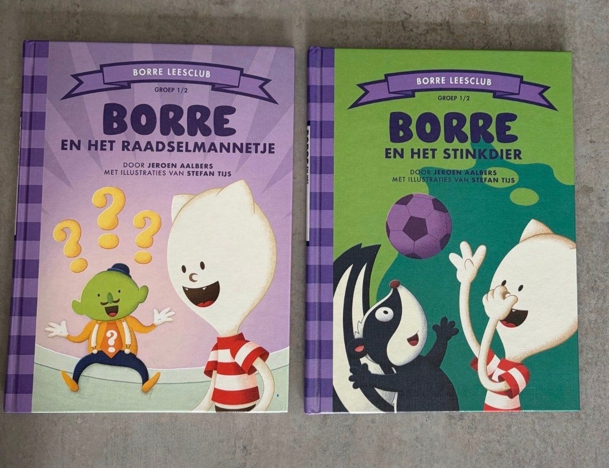 Borre Leesclub Boeken: Raadselmannetje & Stinkdier (Groep 1/, Boeken, Ophalen, Zo goed als nieuw