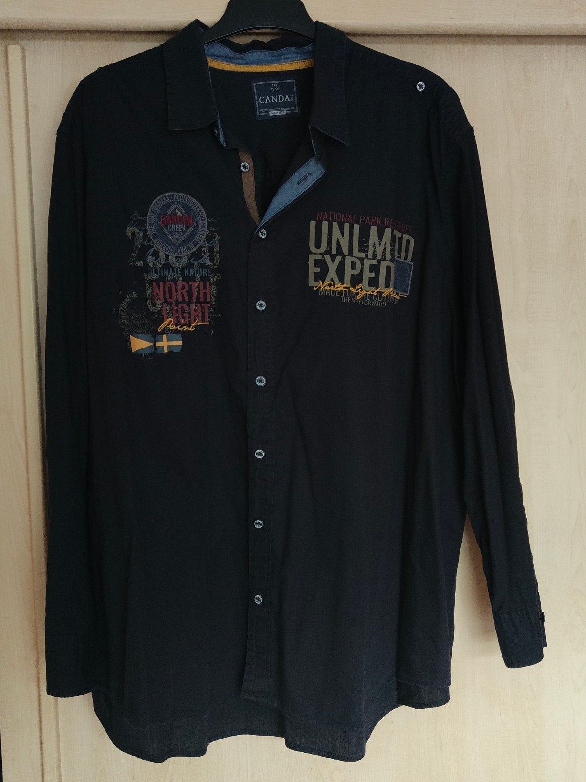 Zwarte Canda blouse lange mouwen maat 4XL, halswijdte 49-50, Kleding | Heren, Overhemden, Zwart, Zo goed als nieuw, Overige halswijdtes
