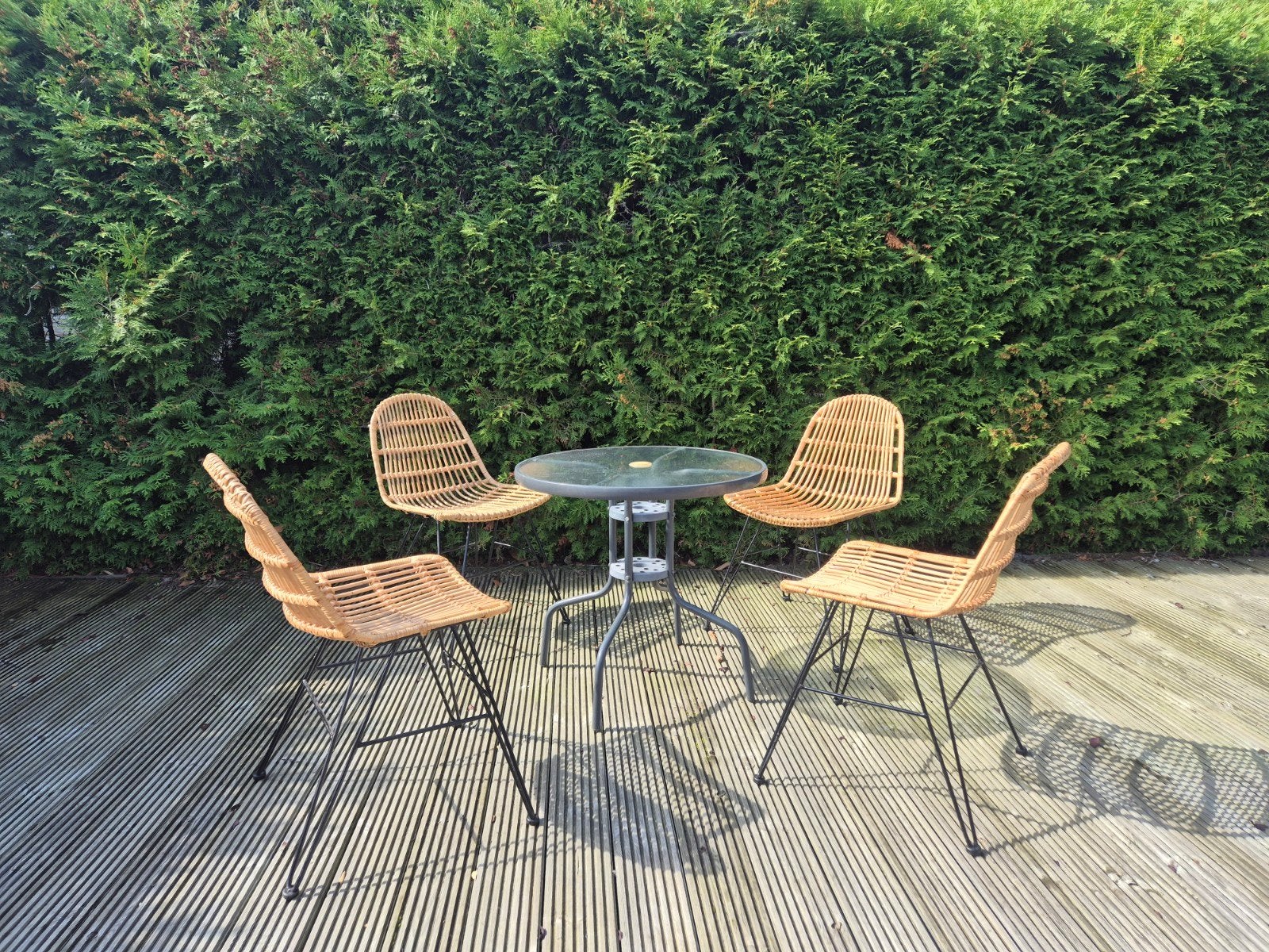 Set van 4 rotan stoelen (zonder tafel), Ophalen, 4 zitplaatsen, Rotan, Zo goed als nieuw
