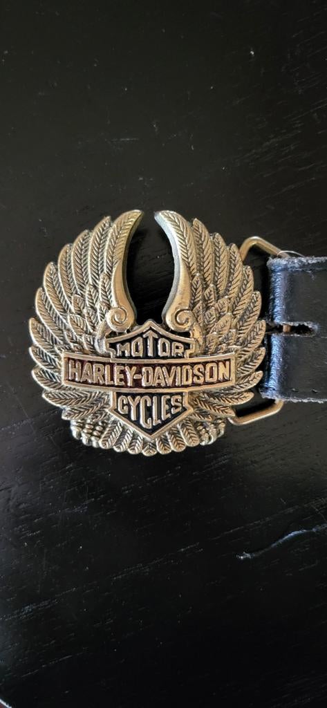 Harley Davidson Riem met Grote Gesp - 104 cm, Kleding | Heren, 95 tot 105 cm, Zwart, Ophalen of Verzenden, Harley Davidson