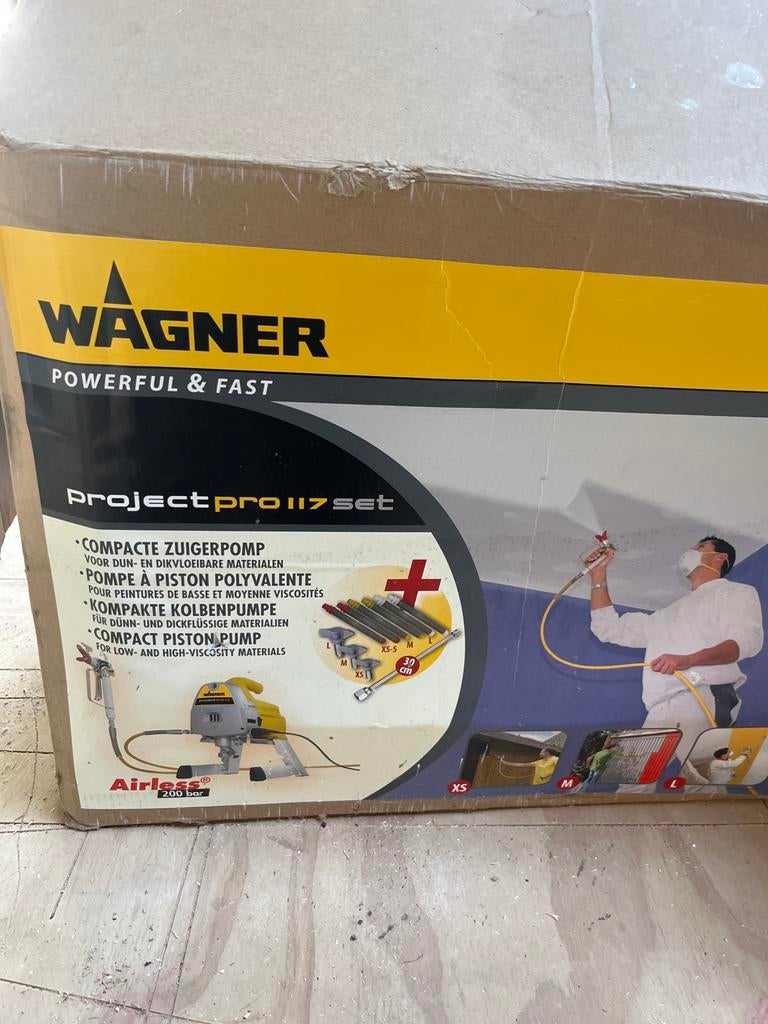 Wagner ProjectPro 117 Verfspuit - 200 bar, Ophalen of Verzenden, Gebruikt, Verfspuit of Verfpomp