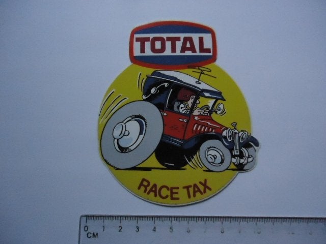 sticker oud TOTAL Race tax strip auto retro tankstration po, Verzenden, Zo goed als nieuw, Bedrijf of Vereniging