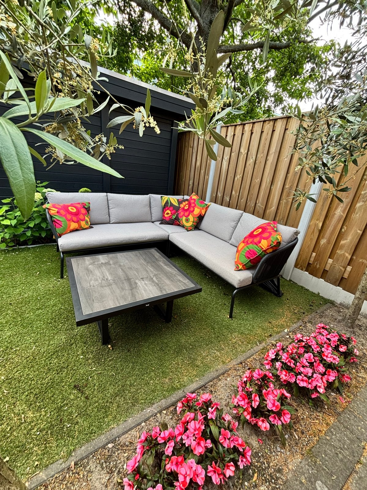 Loungeset Karwei Kopenhagen, incl hoes, Tuin en Terras, Ophalen, 5 zitplaatsen, Kunststof, Gebruikt