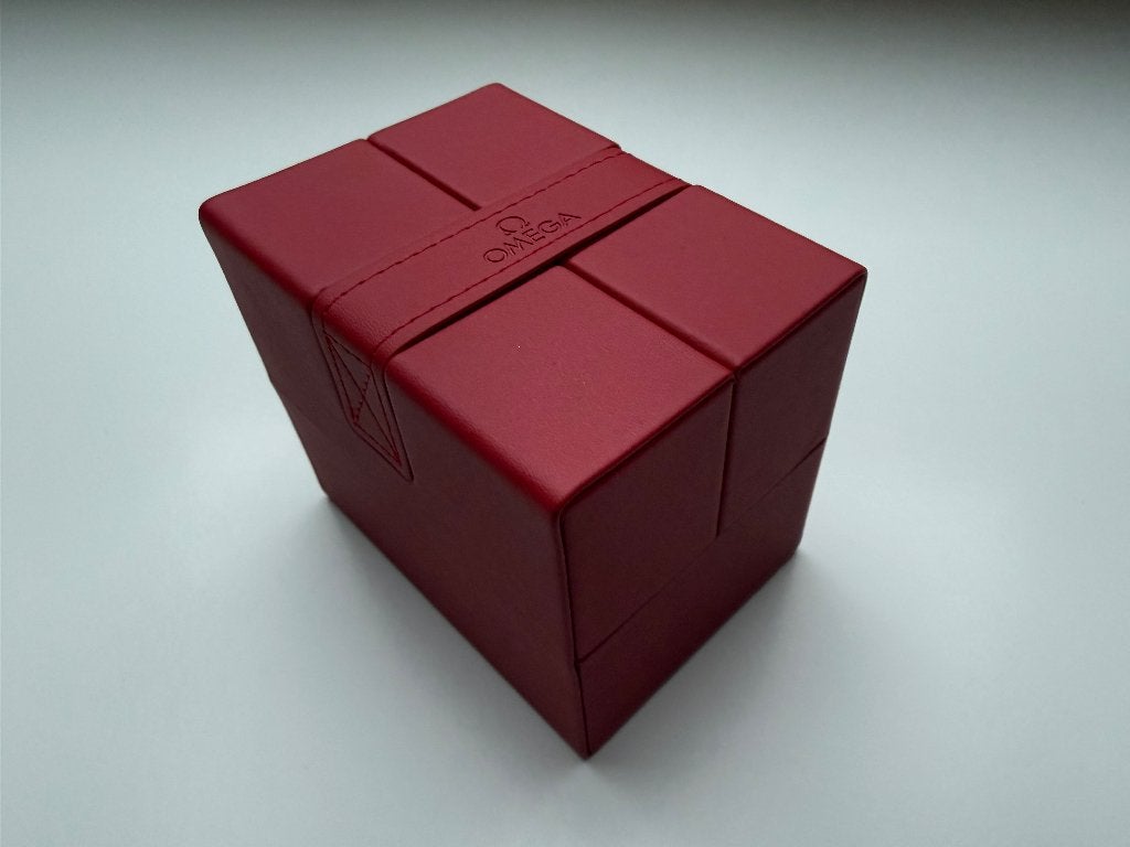 Omega opbergdoosje voor horloge (rood, faux leer), Ophalen of Verzenden, Zo goed als nieuw, Leer, Omega