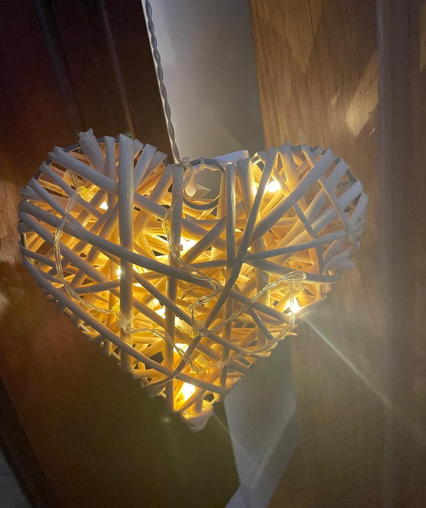 3x stro hart natuur met LED lampjes | decoratie verlichting, Ophalen of Verzenden