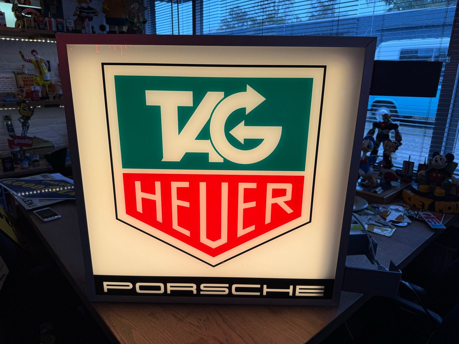 TAG Heuer Porsche Lichtbak Reclamebord, Ophalen, Gebruikt, ., Lichtbak of (neon) lamp