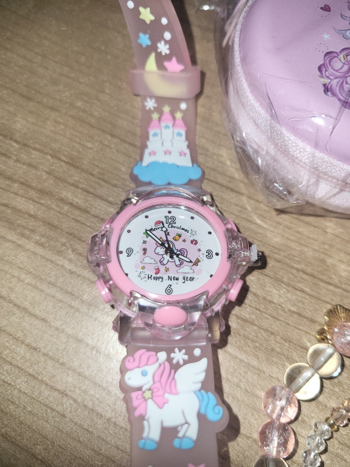 Eenhoorn Horloge & Armbanden Set voor Kinderen, Ophalen of Verzenden, Nieuw, Roze, Horloge