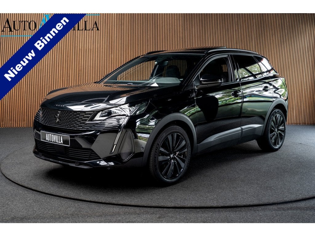 Peugeot 3008 1.2 Hybrid 145 GT Black Pack Pano Massage Leer, Gebruikt, Zwart, 1199 cc, Zwart