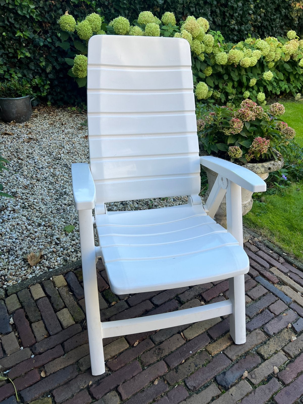 Tuinstoelen met kussens, 4 stuks, wit
