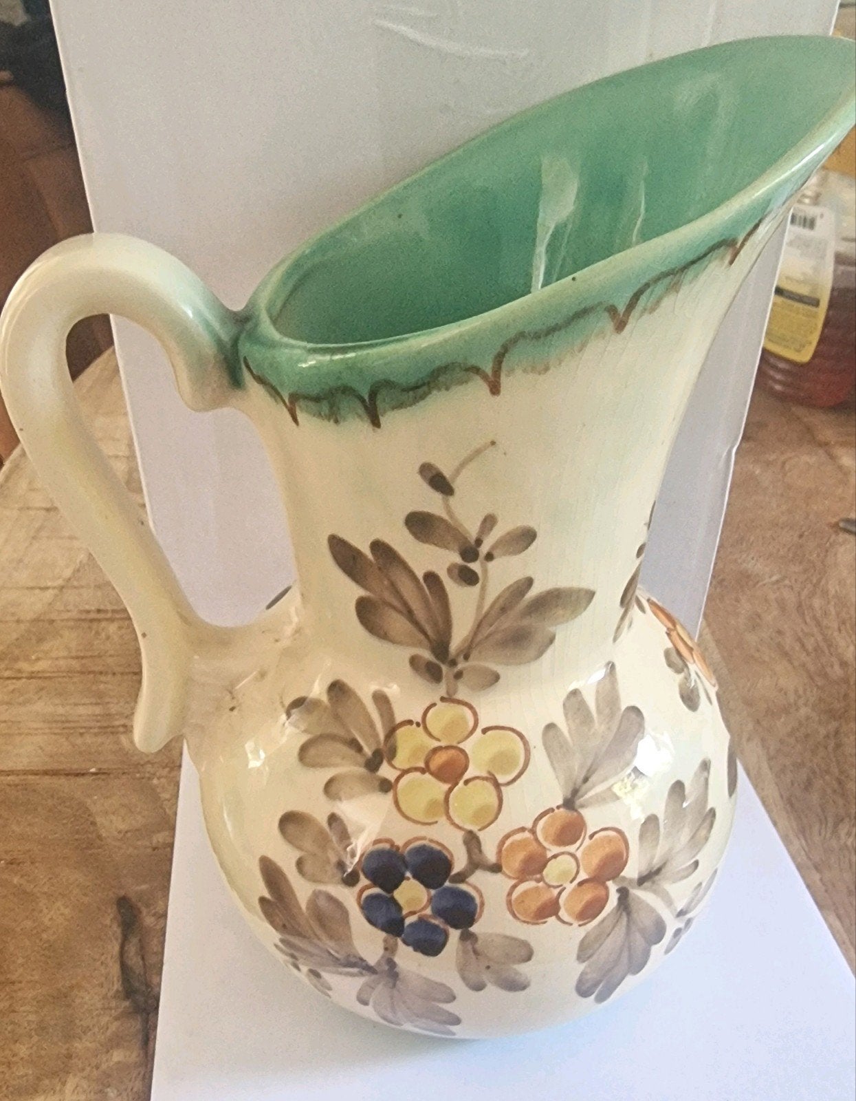 Vintage Flora Gouda Holland kan met bloemmotief, Ophalen of Verzenden
