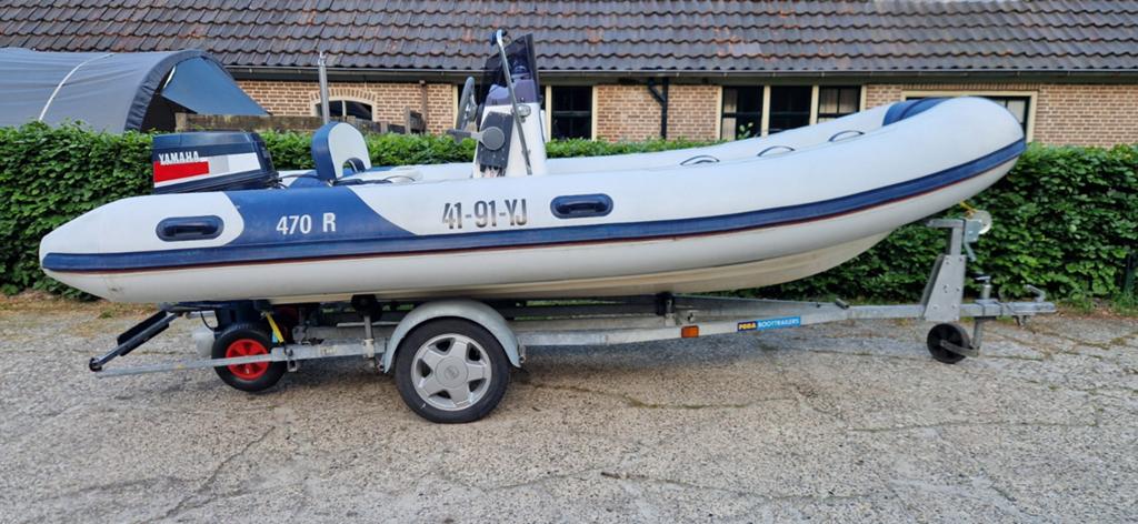 Capelli Tempest 470R + Yamaha 50 pk + Pega Trailer (Hypalon), Watersport en Boten, Rubberboten, Ophalen