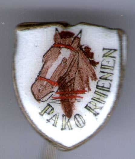 PAKO Rhenen email op zilverkleurig paarden speldje ( N_023), Verzenden, Zo goed als nieuw, Dier of Natuur, Speldje of Pin