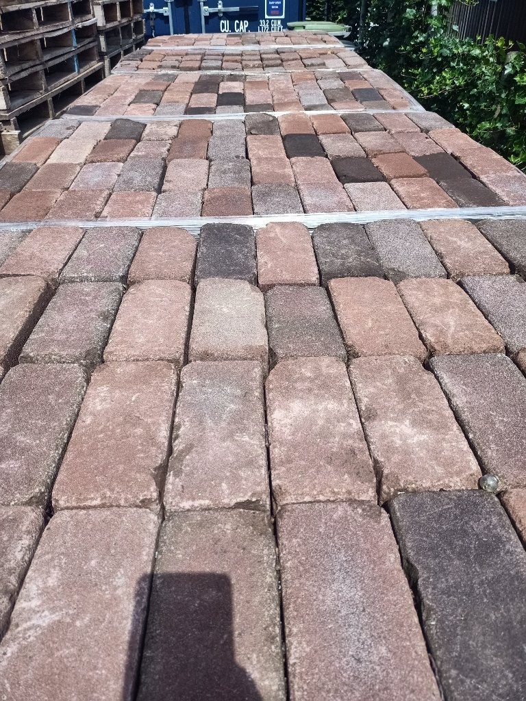 Hardgebakken klinkers gemêleerd 65m2, Tuin en Terras, Tegels en Klinkers, Ophalen, Nieuw, Beton, Klinkers