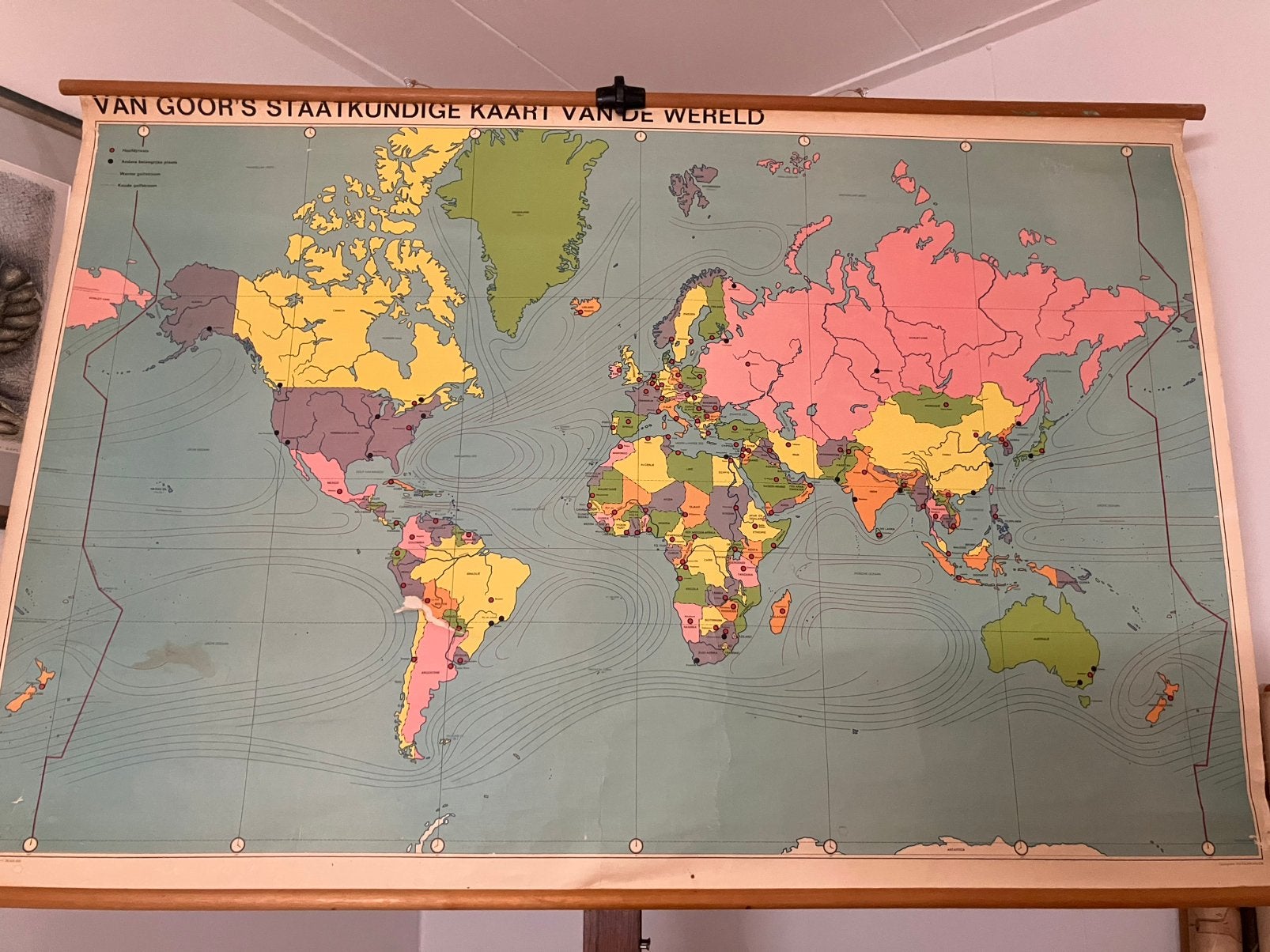 Schoolkaart Wereld staatkundig, Ophalen of Verzenden, Aardrijkskunde