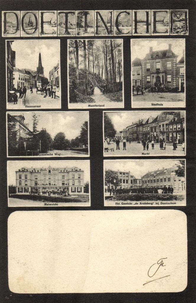 Doetinchem - met 7 afb. o.a. Hezenstraat Ruimzicht - 1905 ge, Verzenden, Voor 1920, Gelopen, Gelderland