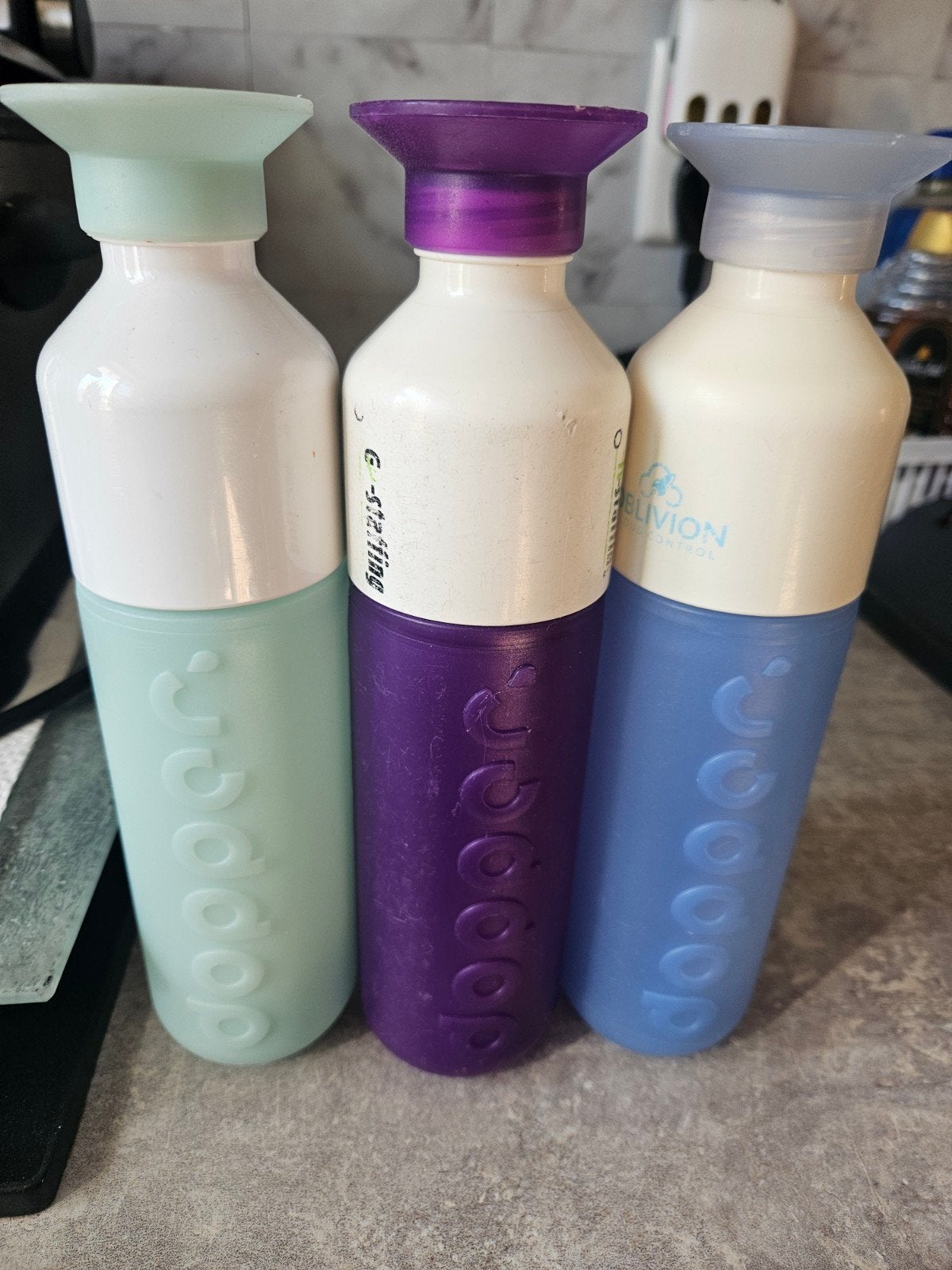 Dopper waterflessen - set van 3 in diverse kleuren, Kunststof, Ophalen of Verzenden, Meerkleurig, Overige merken