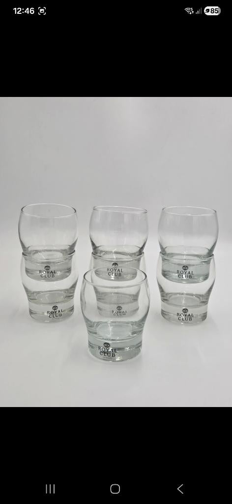Set van 7 Royal Club glazen whisky / frisdrank glazen, Ophalen of Verzenden, Zo goed als nieuw, Bierglas