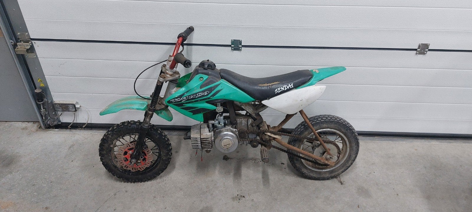 Puch 70 kickstart blok in pitbike frame - Project, Fietsen en Brommers, Ophalen