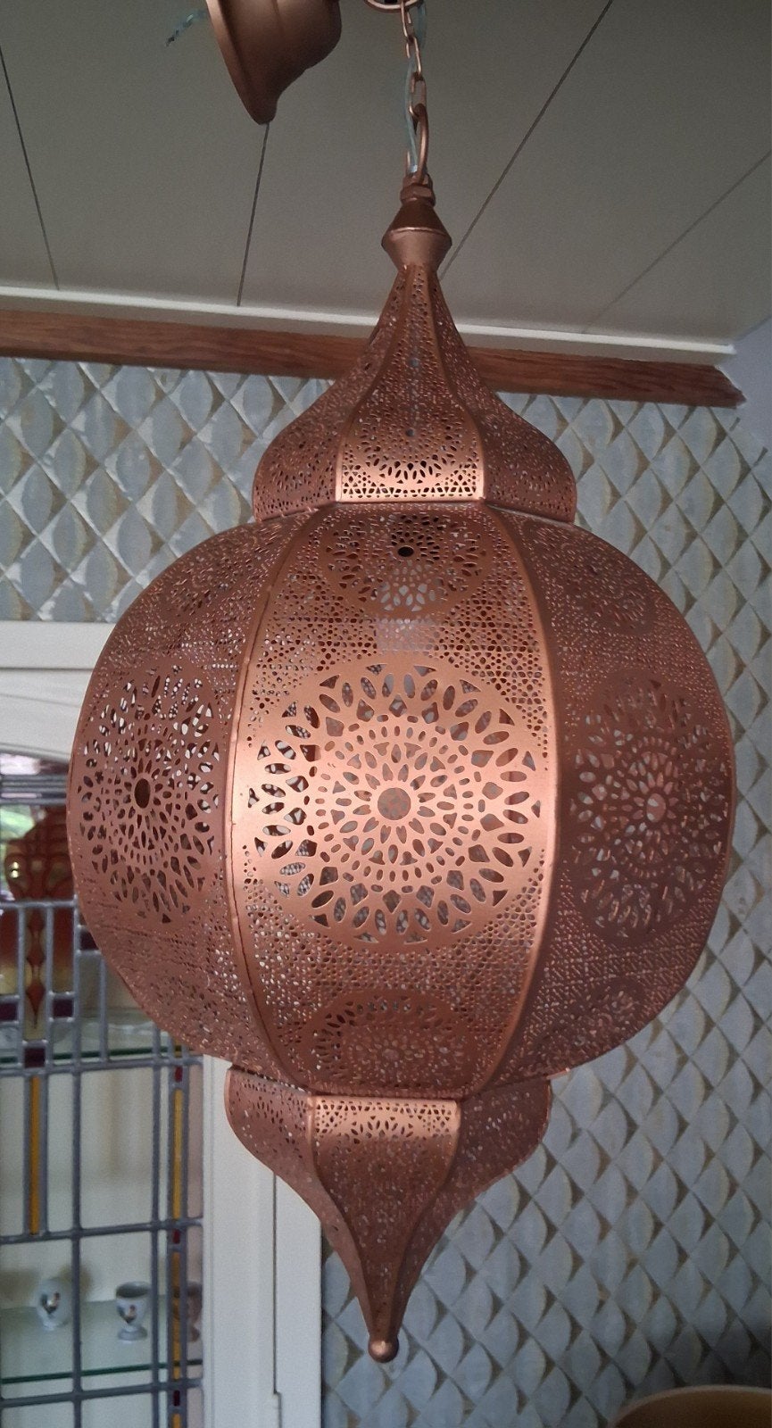 Sprookjesachtig hanglamp, oosterse hanglamp , lampion, Ophalen of Verzenden, Gebruikt, Metaal, Oosters