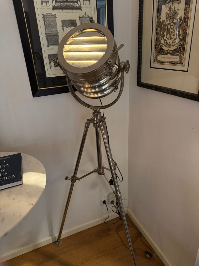 VLOERLAMP STAANDE LAMP Maritiem DESIGNLAMP Flamant NIKKEL, Ophalen, Wilms, Nieuw, E27 (groot)