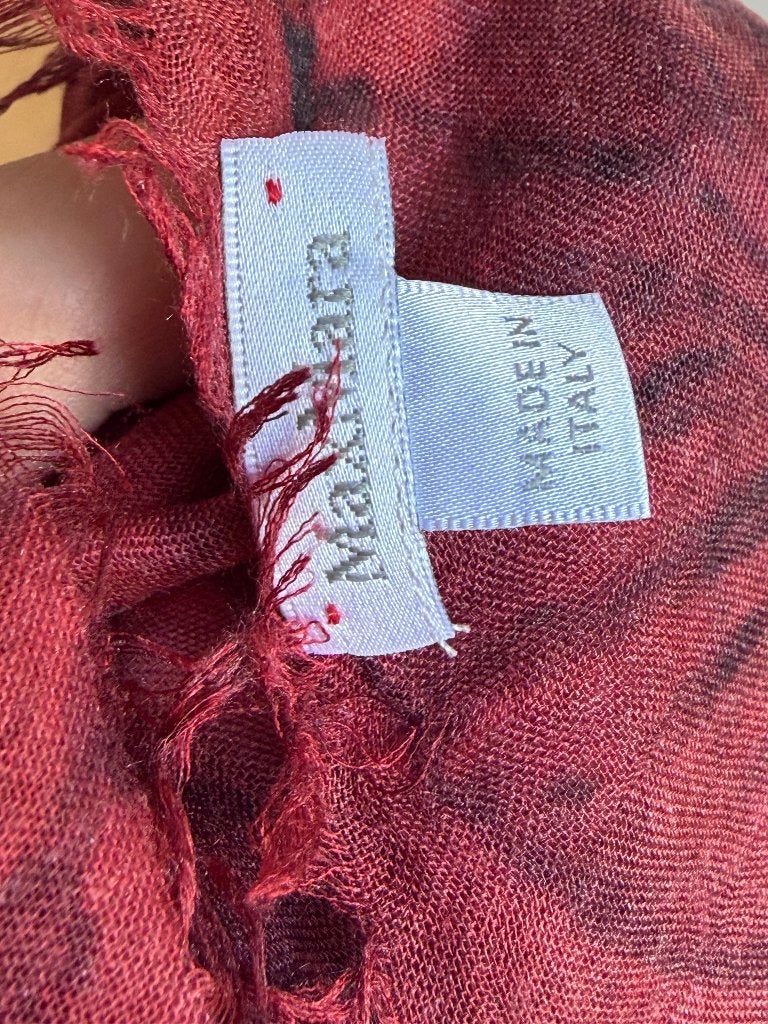 max mara maxmara sjaal rood met bloemen, Verzenden, Nieuw, Sjaal, Maat 46/48 (XL) of groter
