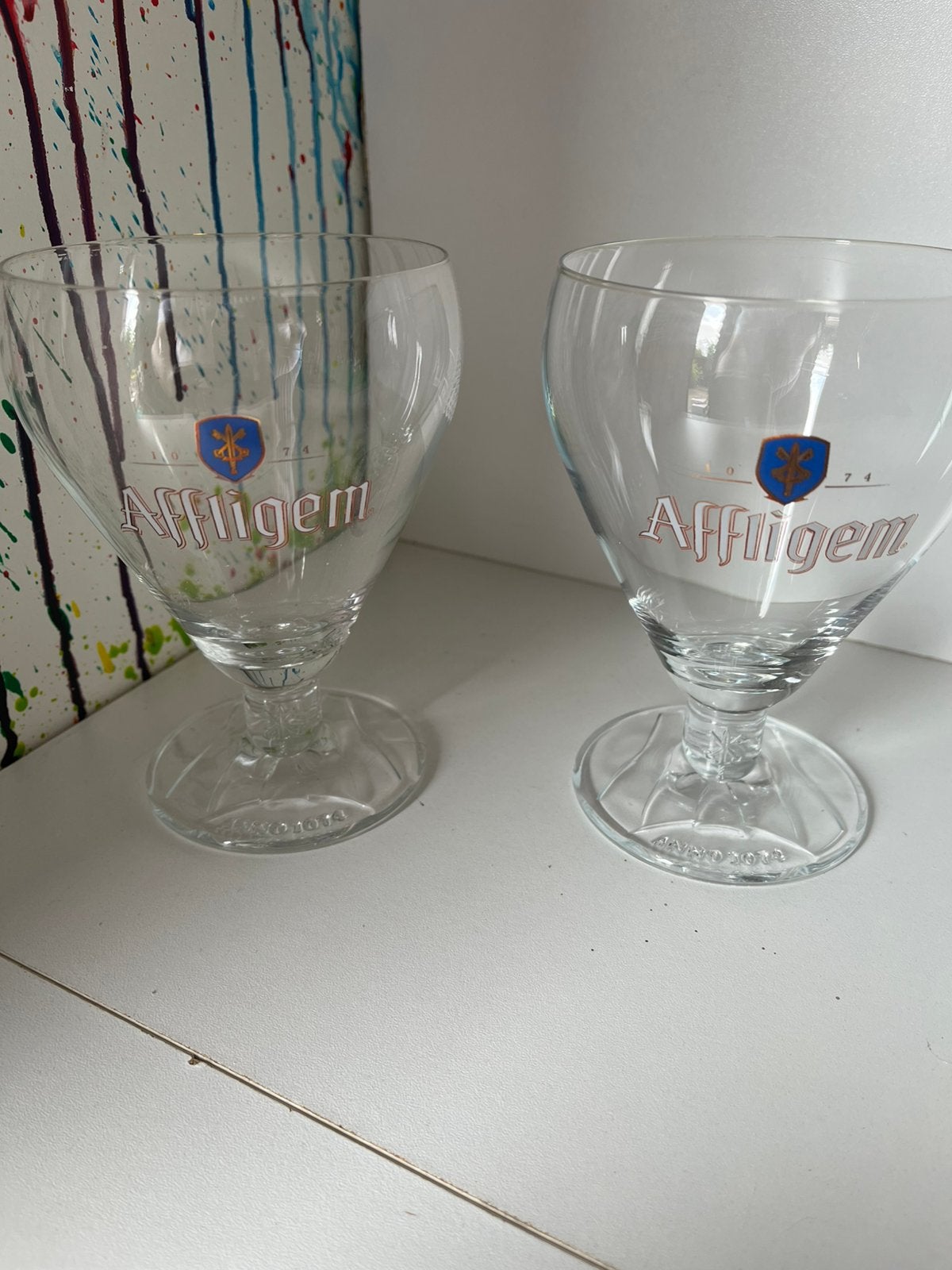 Affligem bierglazen set van 2 glazen, Ophalen of Verzenden, Nieuw, Glas of Glazen, Overige merken