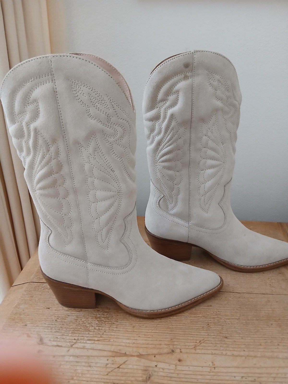 Nieuwe Bronx cowboylaarzen, licht crème, maat 38, Hoge laarzen, Bronx, Beige, Nieuw