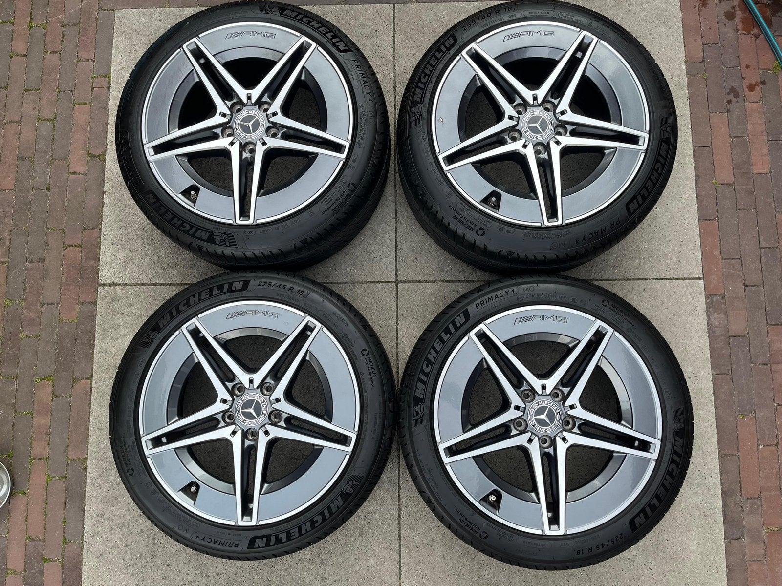 Originele Mercedes C-Klasse W206 S206 18 inch AMG Michelin, Ophalen, 18 inch, Gebruikt, Banden en Velgen